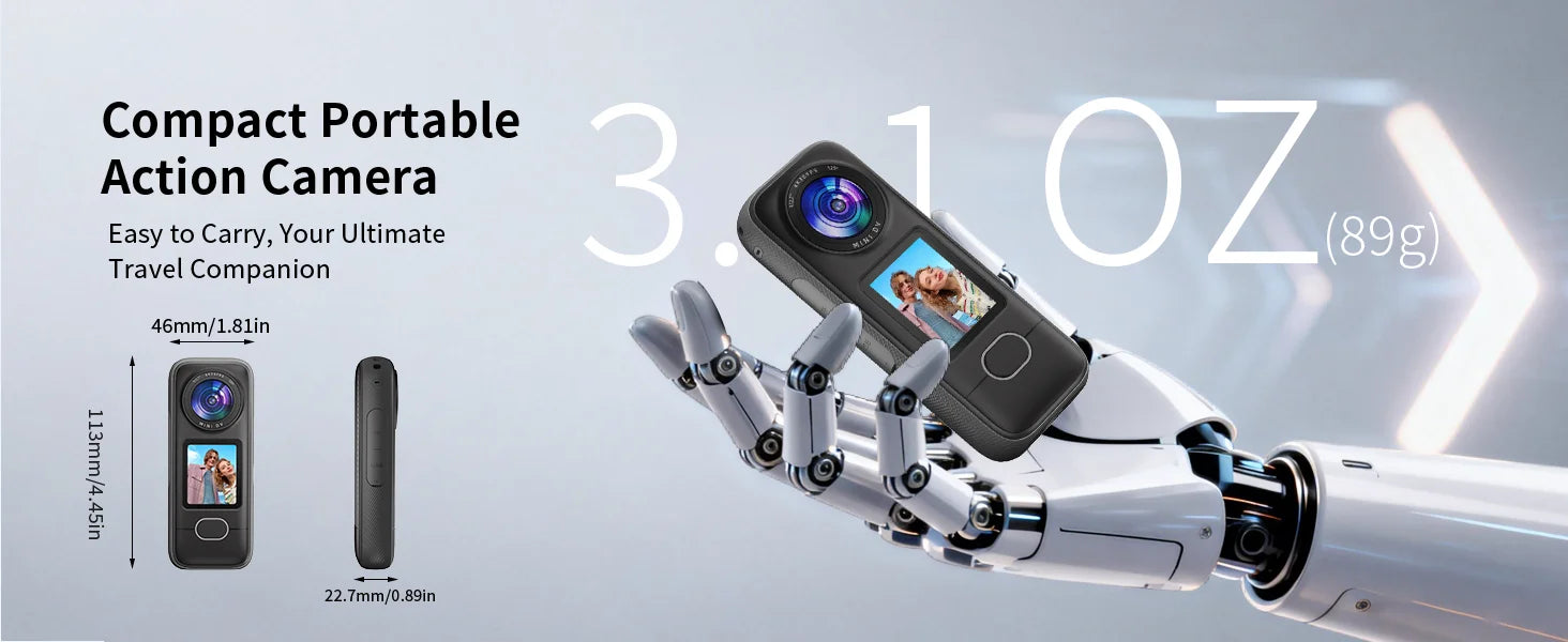 4K Action Camera WiFi IPX6 Waterproof 3.5H Battery Fast Charge Ultra HD Photo 1.4" Touch Screen Vlog  Helmet Cam 12 Accessories.
