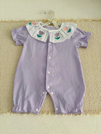 MILANCEL Summer Baby Rompers 0-24M Soft Comfortable Toddler Jumpsuit Embroidered Flowers Infant Girls Clothes