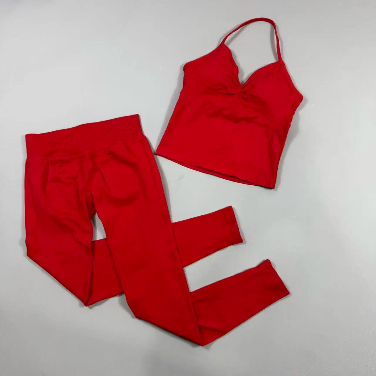 UETEEY Seamless Gym Set Women Tank Tops High Waist Scrunch Yoga Leggings Fitness Clothes Workout Sets Gym Suit Activewear