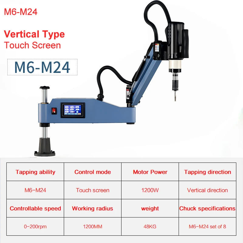 M3-M36 220V CNC Universal Type Servo Electric Tapping Machine Electric Tapper Threading Tool Steel Aluminum Power Drilling