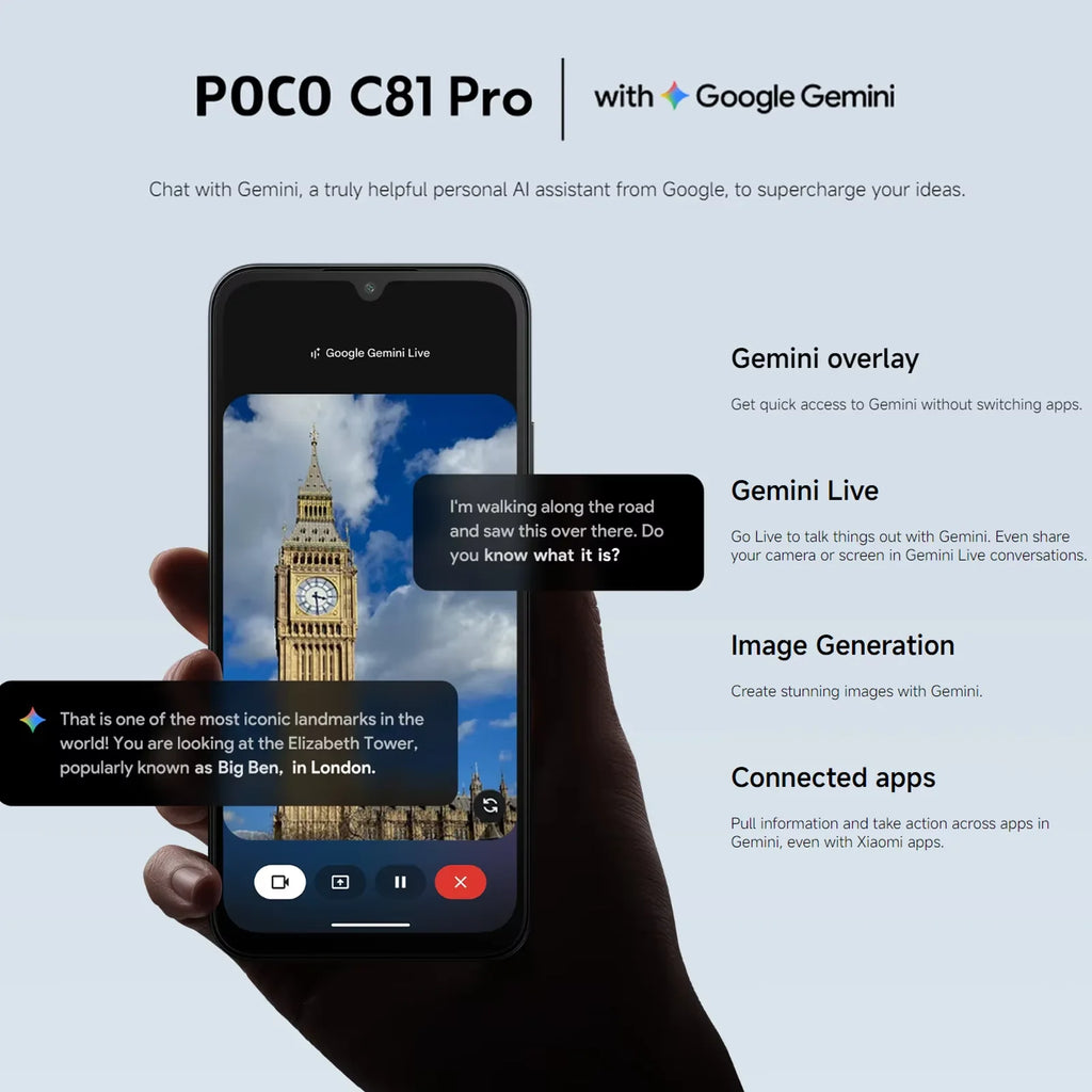 Global Version POCO C81 Pro Smartphone 6000mAh(typ) Battery 15W Charge 6.9" 120Hz LCD Display 13MP Camera NFC POCO Cellphone