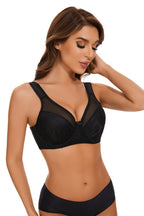 Sheroine Plus Size Women's Lace Floral Minimizer Bra, Underwire Full Coverage Unpadded Bras for Women Lifting Support Comfort