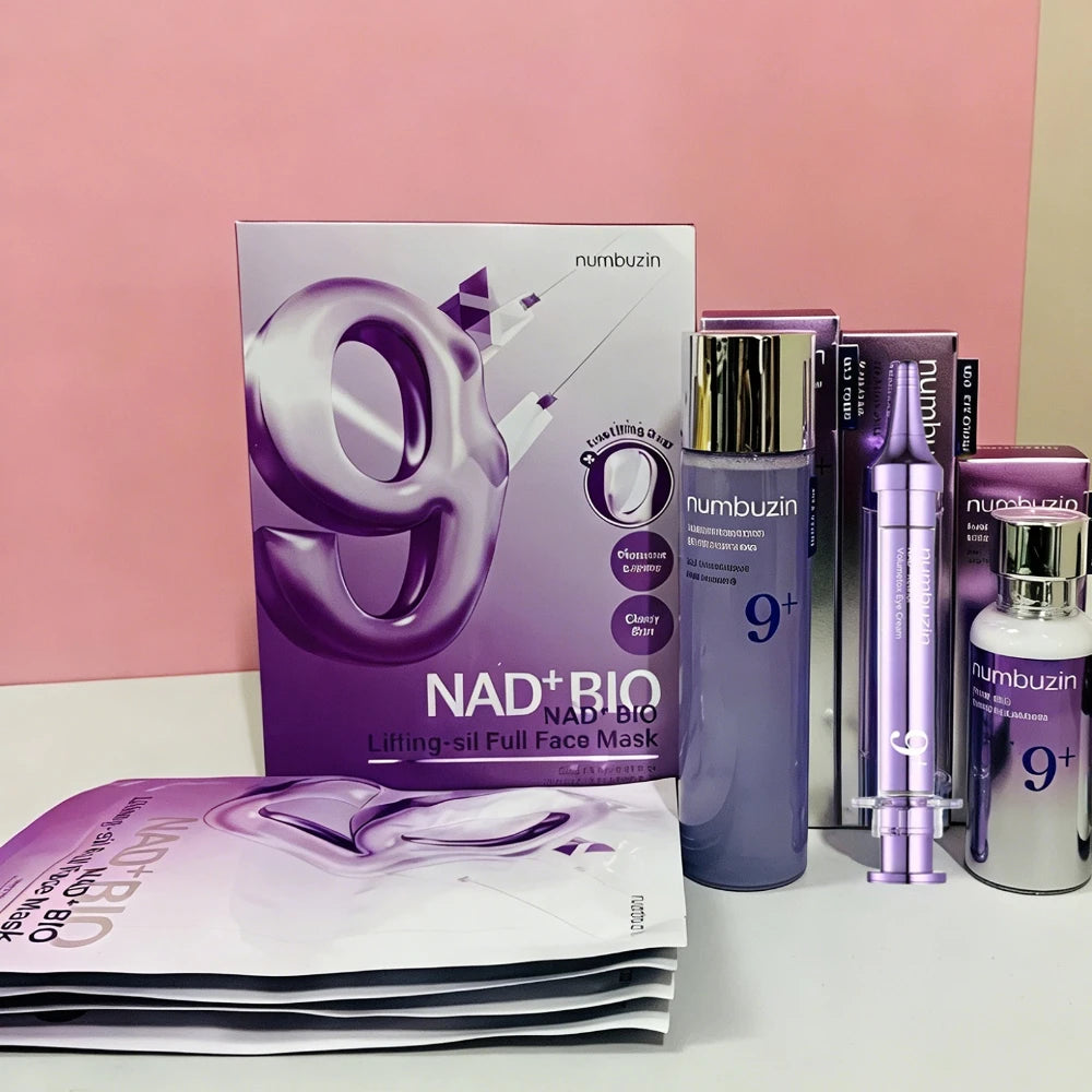 Korea Numbuzin NO.9 NAD+ BIO Skincare Set - Lifting-sil Full Face Mask, NMN BIO Time Reversing Essence, Retinol Eye Cream Main image
