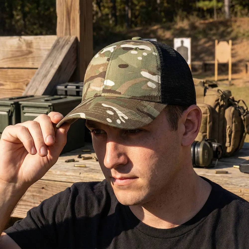 Outdoor Baseball Caps Adjustable Snapback Hat Breathable Mesh Sunscreen Hat Sports Hunting Hiking Camping Anti-UV Baseball Caps