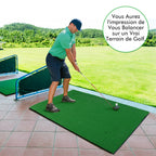 Golf Hitting Mat, Reel Feel Golf Practice Mat with Synthetic Turf and 2 Tee Positions, 3 Rubber Tees Included, Golf Putting