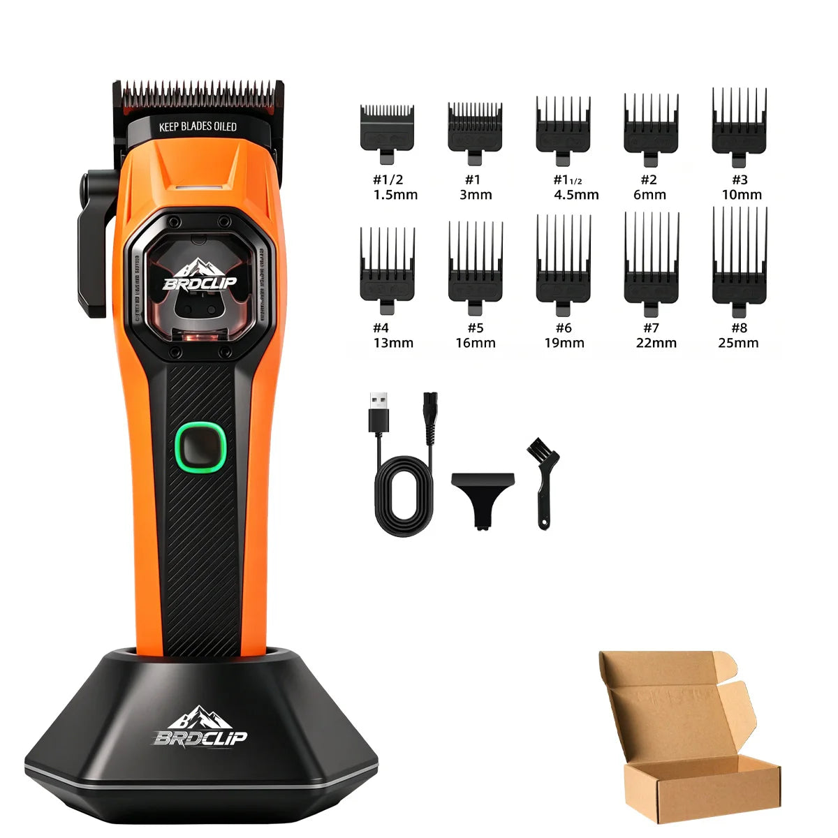 New Professional BRDCLIP Salon Barber Kit vector motor Hair Clipper 7800-13000RPM Trimmer 8000-13000RPM Metal body 2603 Shaver