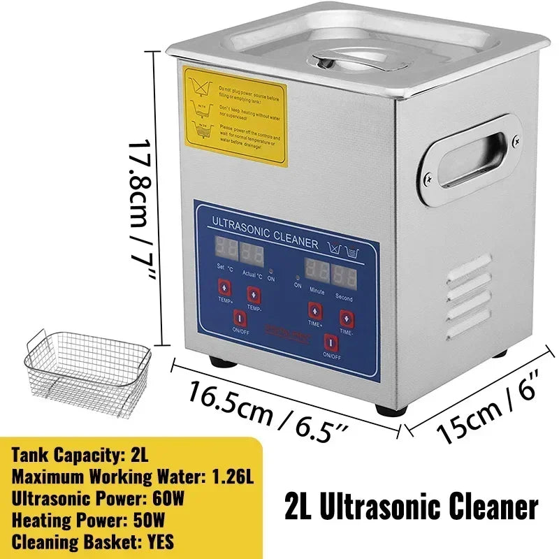 VEVOR Ultrasonic Cleaner Ultrasound Cleaner Portable Ultrasound cleaning Machine Multifunction 1.3L-30L Diswasher Home Appliance