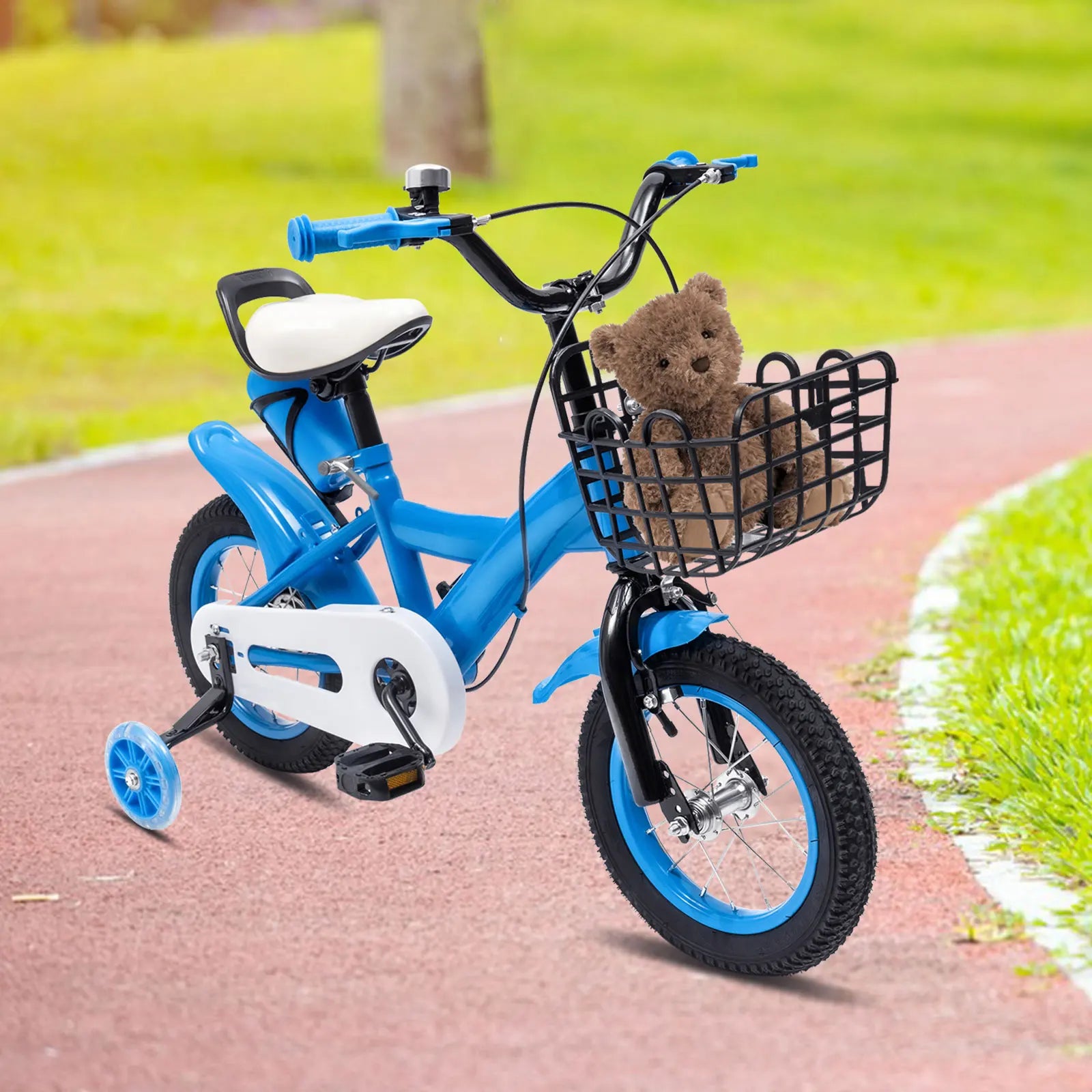 12-inch Stable Cycling Blue Kids Bike Children Bicycle Reliable Braking System Soft Cushion for Infants 2-4 Years Secondary image