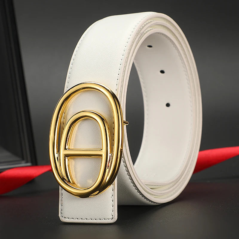 Wide 3.8cm Famous Brand Belt Men High Quality Luxury Genuine Leather Belts for Men Strap Metal Belt Fashion Women's Belt jeans