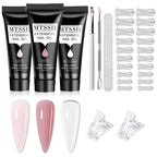 24PCS/Set 20ml Poly Naili Extension Gel  Kit Mini UV Lamp Sealer With Base Top Coat Professional Poly UVNail Gel Kit Starter Kit