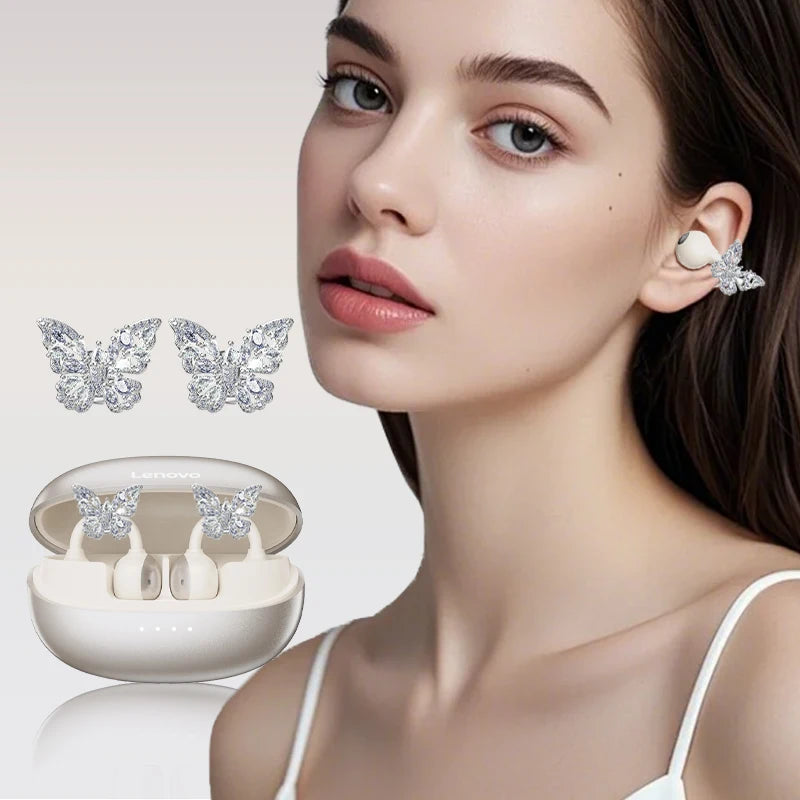 Lenovo LK6 Over Ear Wireless Bluetooth 5.4 Headphones Sound Quality Noise Reduction Ear Clip Earphones Long Endurance Earsets