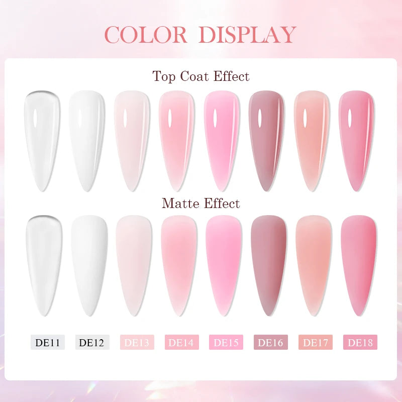 24PCS/Set 20ml Poly Naili Extension Gel  Kit Mini UV Lamp Sealer With Base Top Coat Professional Poly UVNail Gel Kit Starter Kit