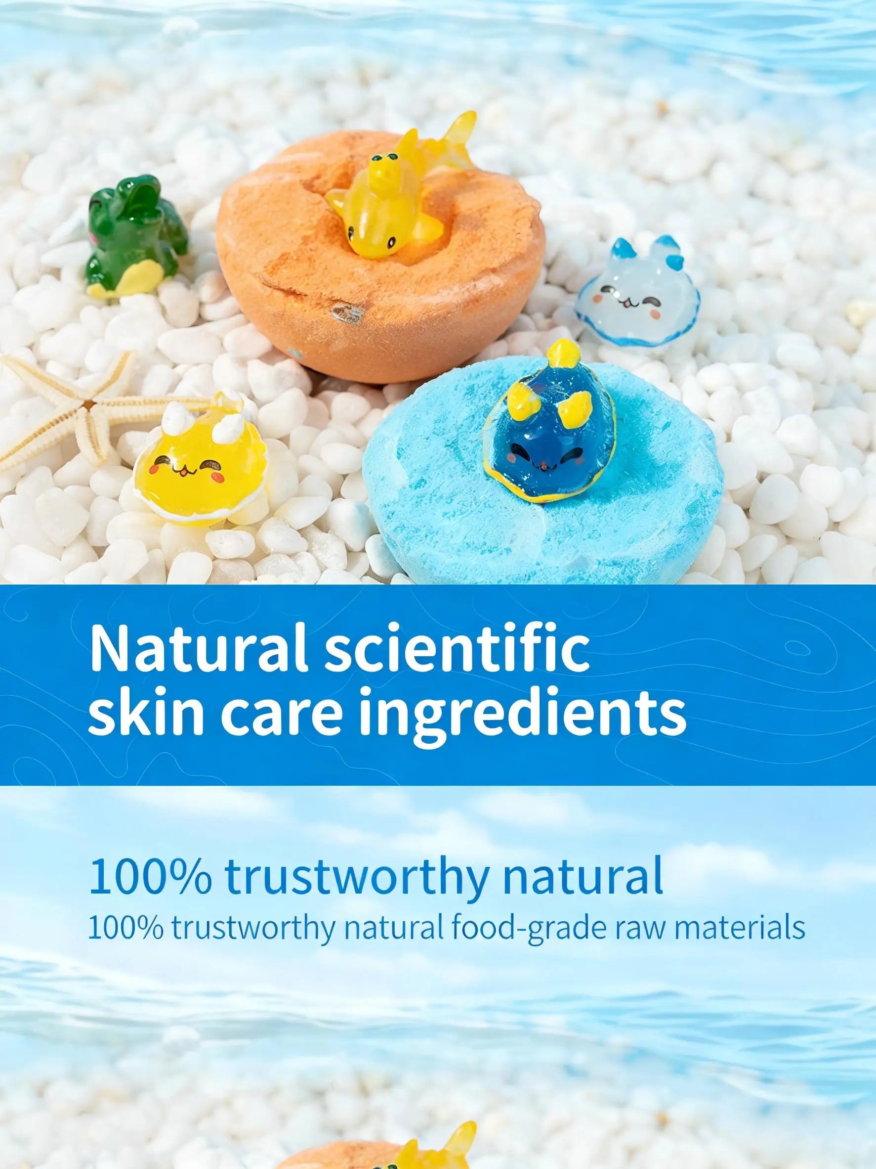 Children’s  Bath Bombs Set Bath Gift with Hidden Toys Safe Ocean Bubble Bath Perfect for Sensory Play Bathtime Fun