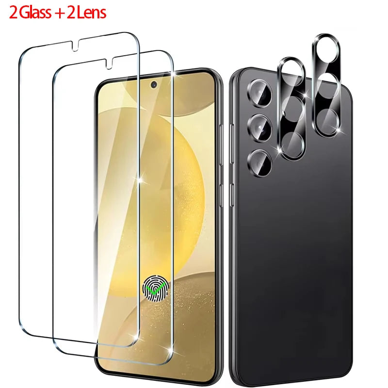 2+2 Fingerprint Scanning Glass for Samsung S25 S26 S24 S23 S22 S21 Screen Protector for Galaxy S25 Ultra Camera Protector S24 FE Main image