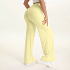 SoftMotion Straight Leg Bottoms Women's Mid-Waist Yoga Pants GYM Leggings Naked Feel Pilates Running Sports Trousers