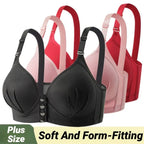 Wire Free Front Buckle Bra Thin Cup Breathable Push Up Side Support Vest Style Adjustable Comfort Underwear For Women