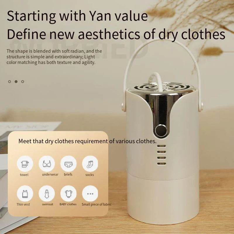 1 mini portable dryer with a small cloth bag to meet the needs of clothes of all sizes, equipped with a telescopic tube to dry s