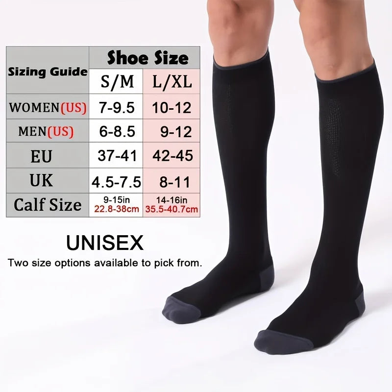 1/4 Pair Compression Socks Men Women 20-30mmhg - Circulation Support Socks Suitable Care Travel - Soft Breathable Sports Socks