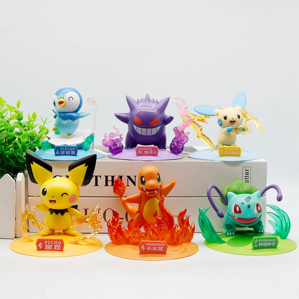 Pokemon Series Blind Box Pikachu Mewtwo Anime Figures Ornaments Dolls Gardevoir Sylveon Model Fans Desktop Car Christmas Gift