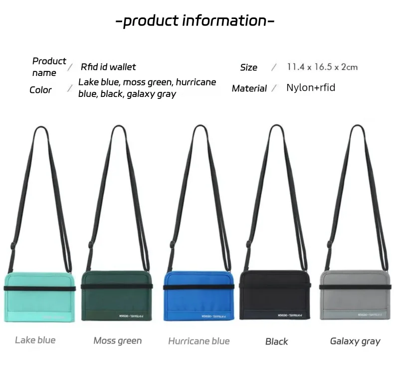 RFID Travel Wallet Passport Holder Credit Card Organizer Zipper Pouch Document Organizer Anti Theft Travel Accessories
