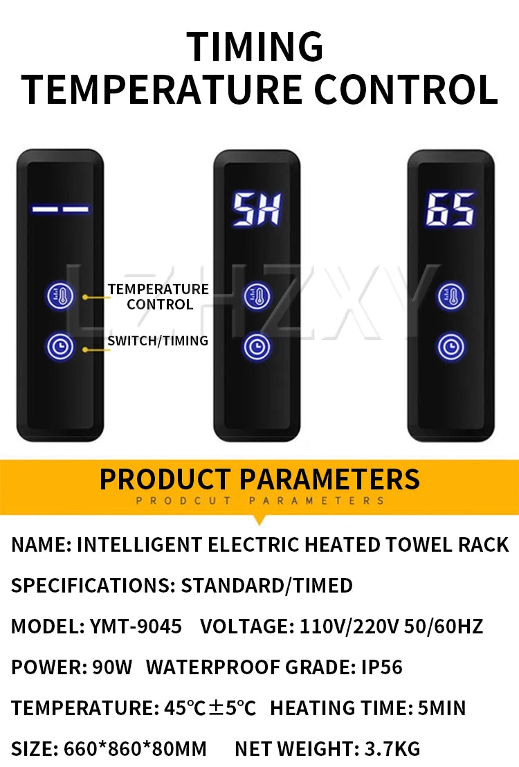 Intelligent timed temperature control electric towel rack clothes drying rack special-shaped bow 304 pendant