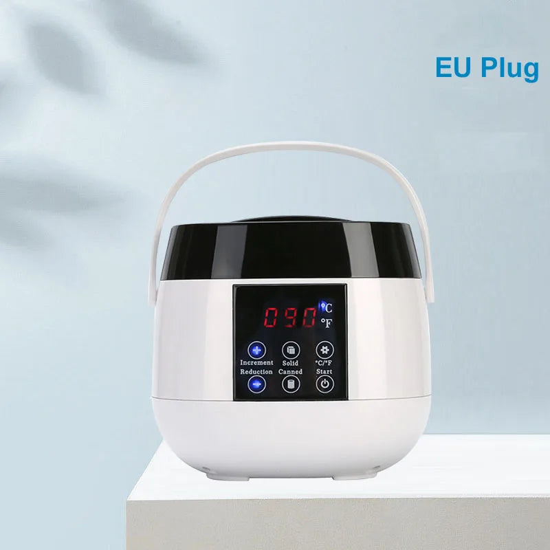 500ML Wax Heater Set For Body Hair Removal Unisex / Black And White Color Electric Display Screen Wax Heater / 200g Wax Beans