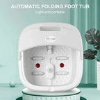 Folding Foot Bath Massager with Heat Vibration 4 Rollers Temperature Control Wireless Remote Foot Spa for Pain Relief Home Use