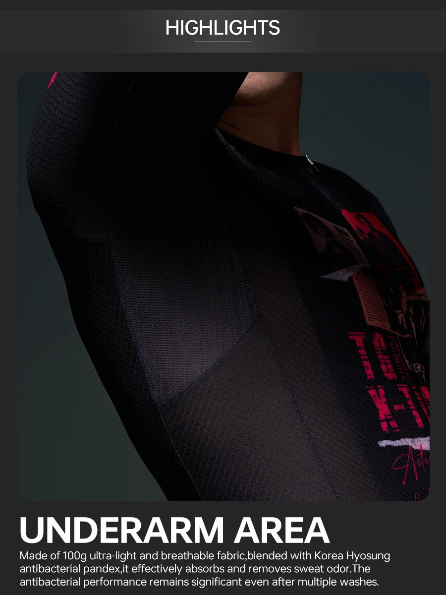 X-TIGER GALE SERIES Men's Cycling Jersey Short Sleeve Slim Fit Rock Punk Style Breathable Maillot for Mountain Road Bike