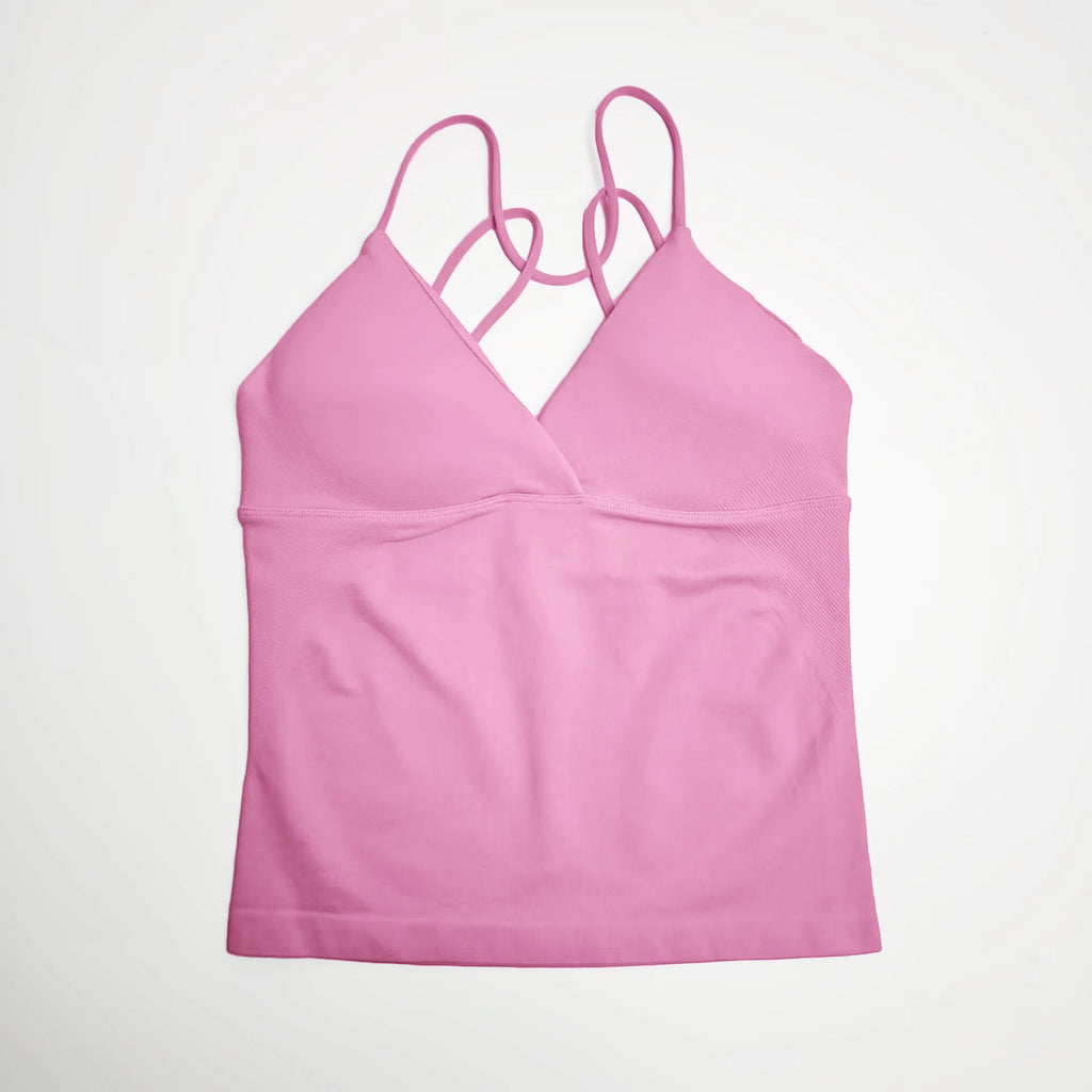 NCLAGEN Vision Twist Front Longline Top Women's Seamless Thin Straps Yoga Gym Workout Vest Running Tank Tops Fitness Clothing