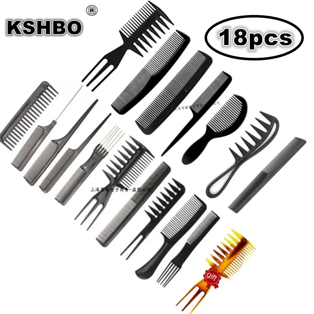 12/18PCS Professional Hair Brush Comb for Salon Barber Hairdressing Styling Tools - New Hairbrush Hair Care with Free Gift Main image