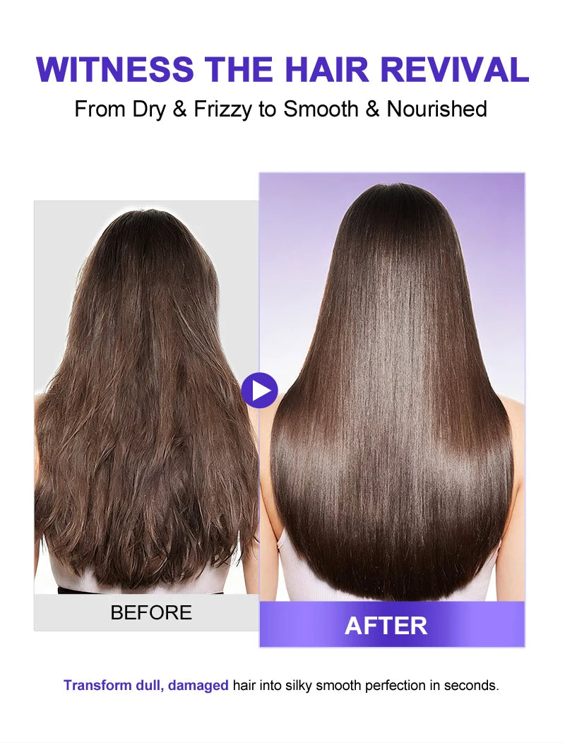 PURC Keratin Hair Treatment Leave-In Hair Mask Straightening Repair Damaged Frizz Smooth Shiny Hair Cream Hair Care Products