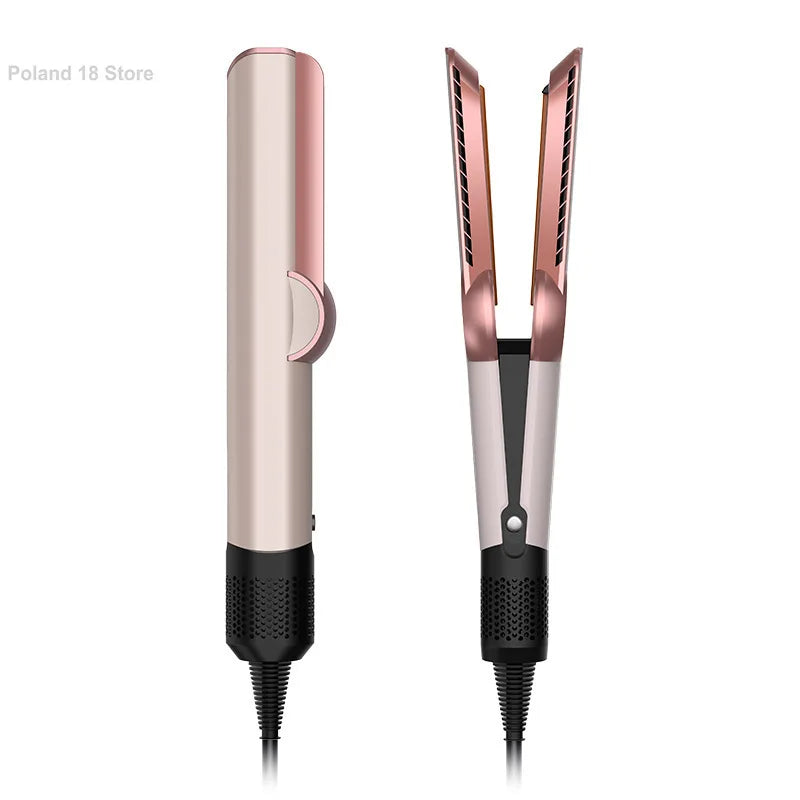 Professional 2 In 1 Hot Air Flat Iron Hair Straightener Dryer With Negative Ions Smooth Frizz-Free Hair Styling Tool