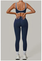 2PCS Women's Yoga Set High Waist Peach Hip Removable Padding Sports Bra Pants Fitness Suit Running Workout Gym Leggings Yoga Set