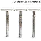 Shavcooo Glide Pro 4D Stainless Steel Safety Razor Eco-friendly Dual Half Shaving Shaver for Men Women Gift kit with Travel Box