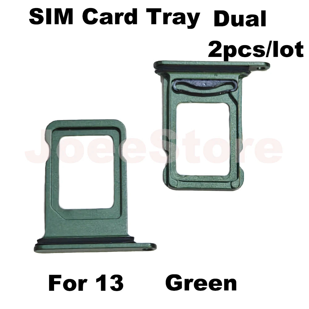 2pcs SIM Card Tray Slot For iphone 12 13 Dual Sim Card Adapter Chip Drawer Holder Replacement Parts