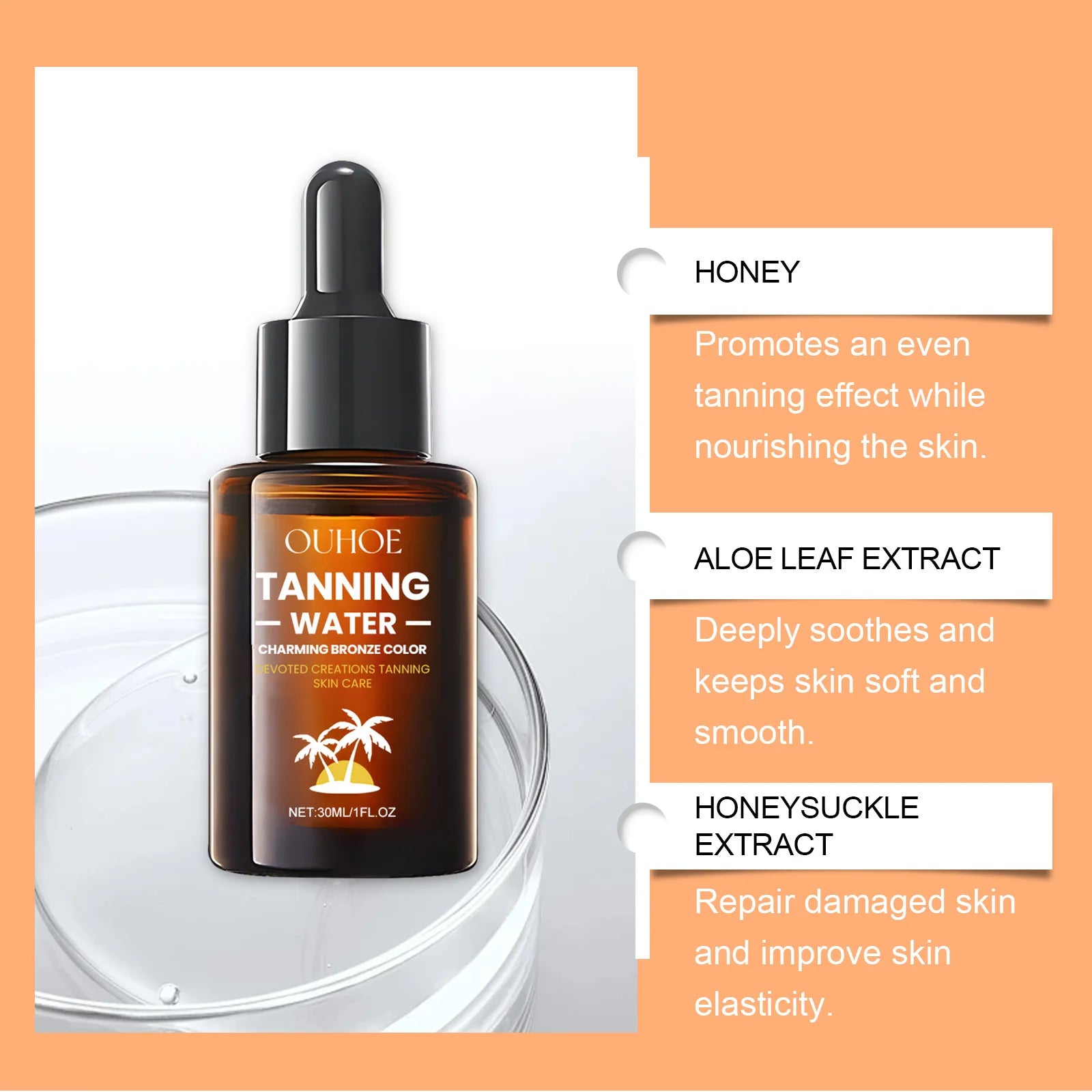Aloe Vera Tanning Serum/Oil Face Body Bronzing & Sun Tan Lotion Natural Tanning Accelerator Cream for Sunbeds & Outdoor Sun