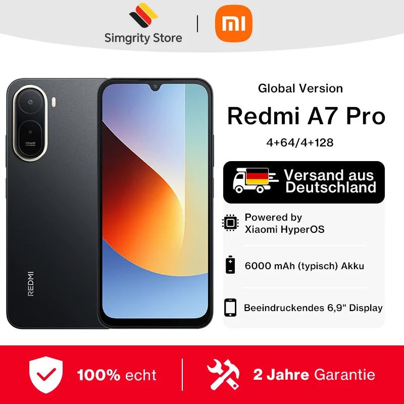 Global Version Xiaomi Redmi A7 Pro Smartphone 6000mAh Battery 6.9" 120Hz Display 13MP Camera Xiaomi HyperOS Xiaomi Cellphone
