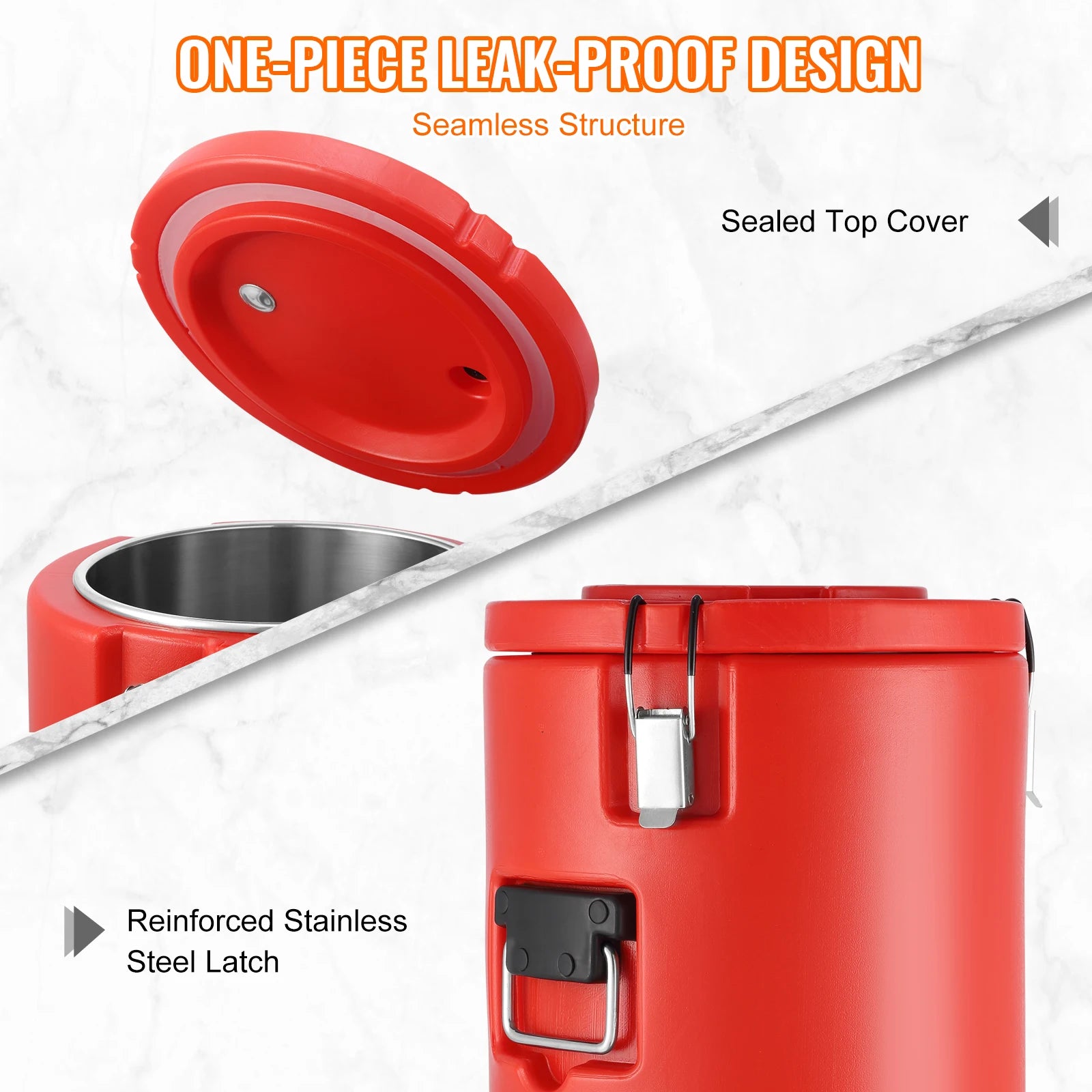 SucceBuy  Stainless Steel Insulated Beverage Dispenser 2 Gallon 7.6 Liter Thermal Hot and Cold Drink Server Dispenser
