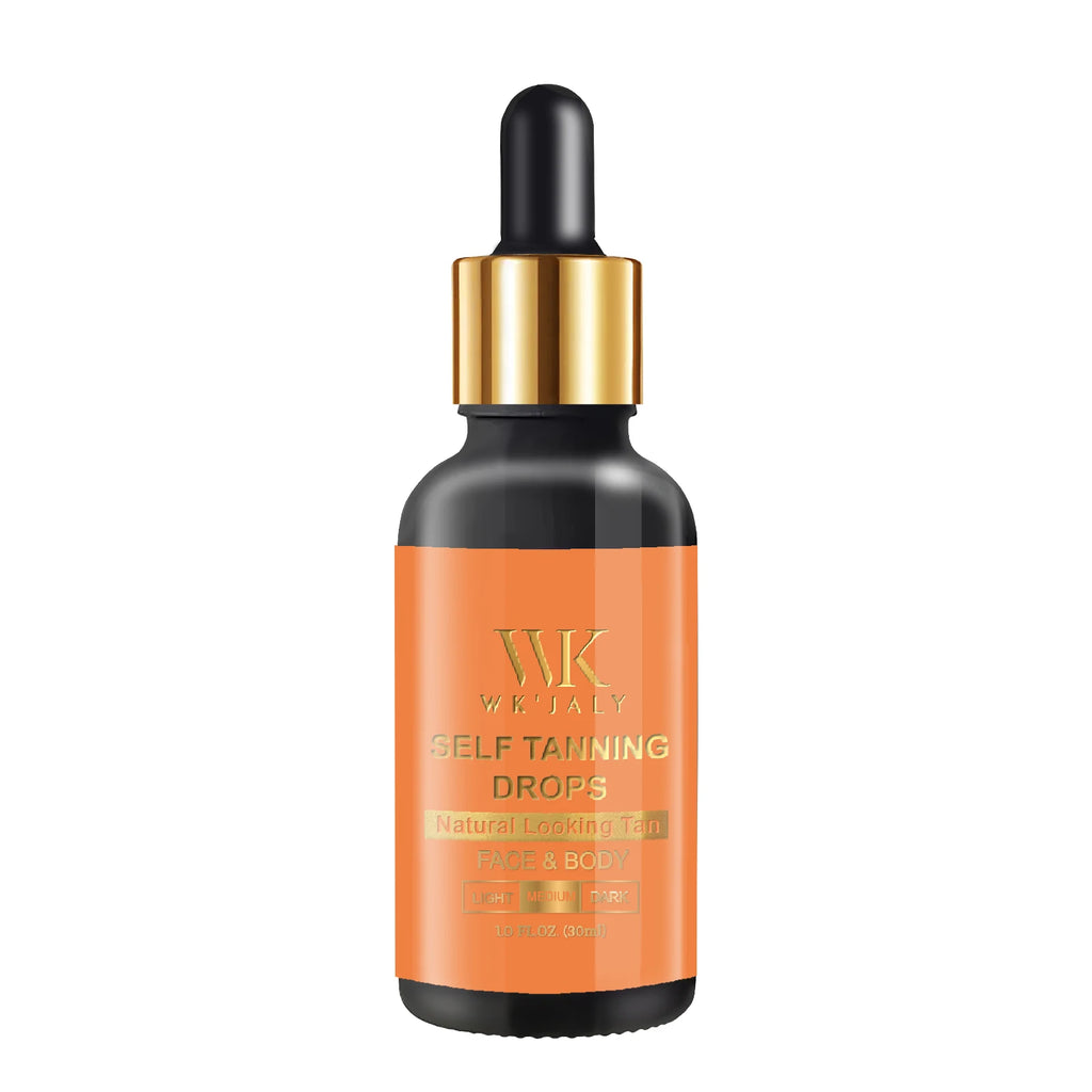 WK JALY Medium Self Tan Drops, Natural Glow Sun Bronzing Drops, Sunless Tanning for Face, Body, Add to Skin Care for Custom Tan