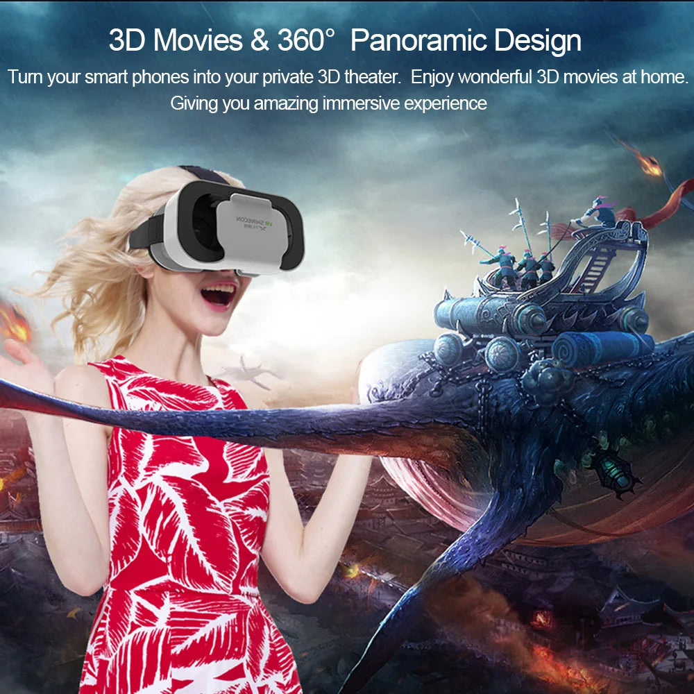 Shinecon VR Glasses 3D Headset Virtual Reality Device Helmet Goggles Lenses Mobile Smartphone Smart Phone Cell Realidade Viar VR