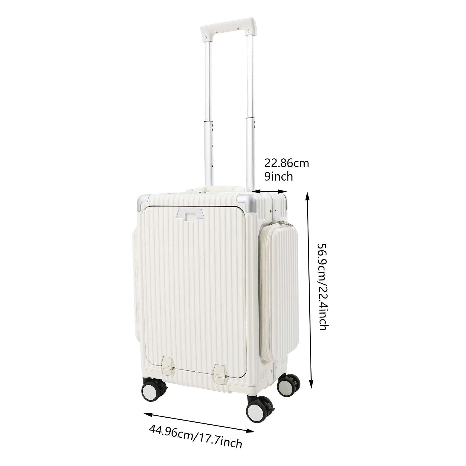 Modern 20in PC Luggage Suitcase Aluminum Alloy Hard Shell Travel Suitcase with 4 Wheels 3-open Structure for Trips