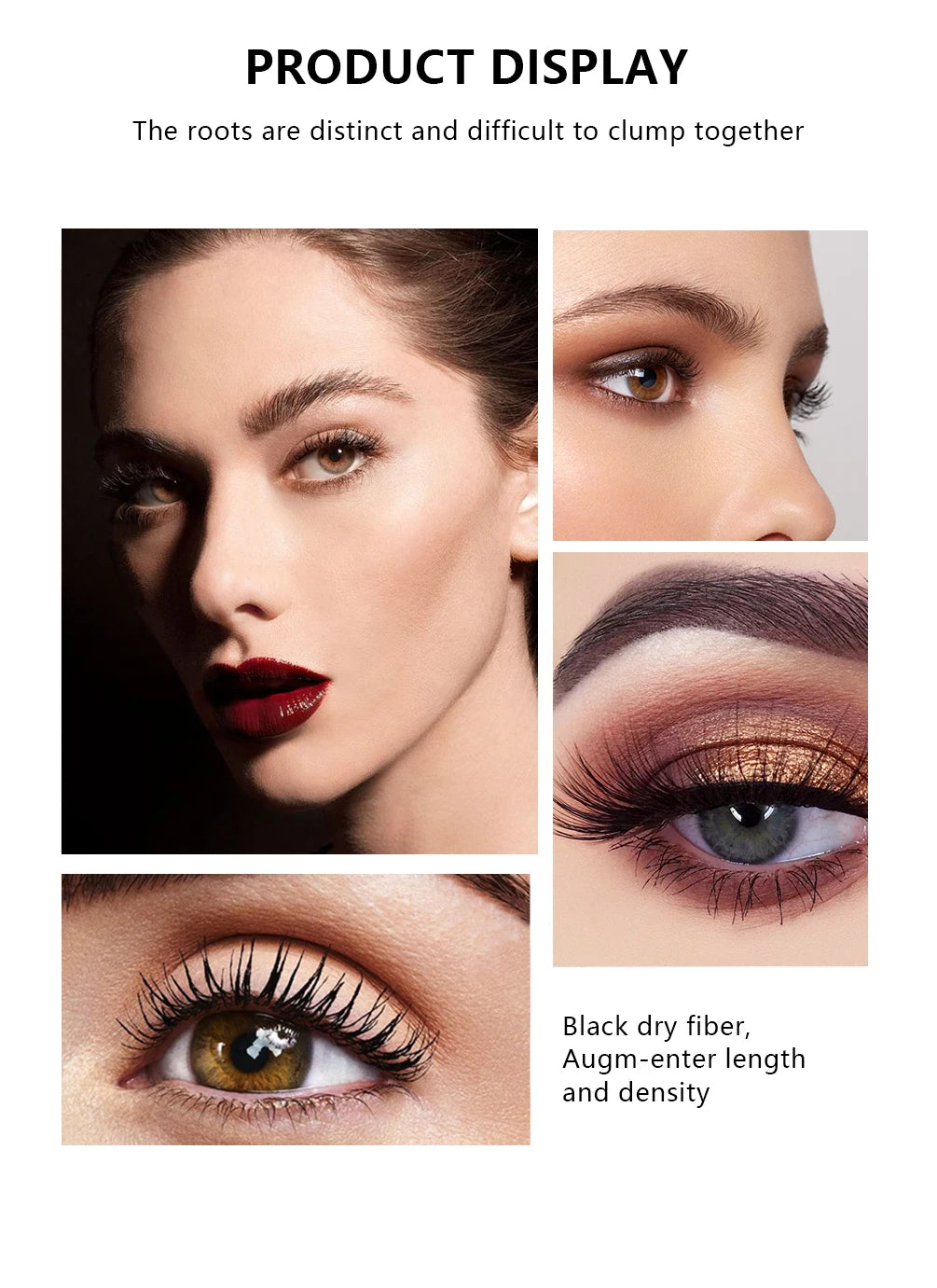 QIBEST 4D Black Mascara Waterproof Lengthening Curling Eye Lashes Rimel Mascara Silk Fiber Women Mascara Extra Volume 5g Makeup