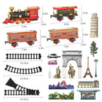 Electric train toy set, car, railway, steam locomotive engine, die-casting model, educational game, children's and boys' toys