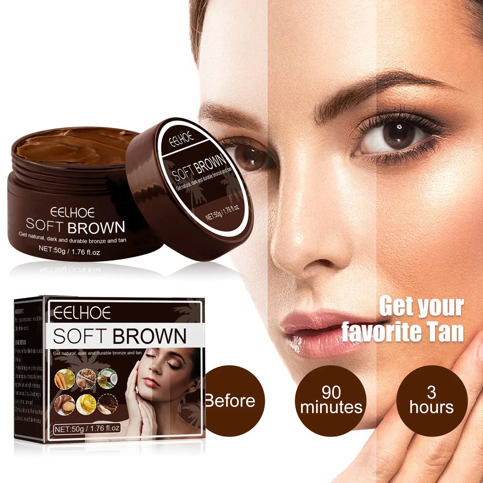 Body Self Tanning Cream Beach Solarium Outdoor Sun Suntan Protection Fast Brown Tanner Face Bronzer Tan Accelerator Cream
