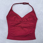 Adjustable Sports Strappy Top Women Backless Gym Top Built in Bra Yoga Clothing Sleeveless Shirts Workout Outfits Tank Top