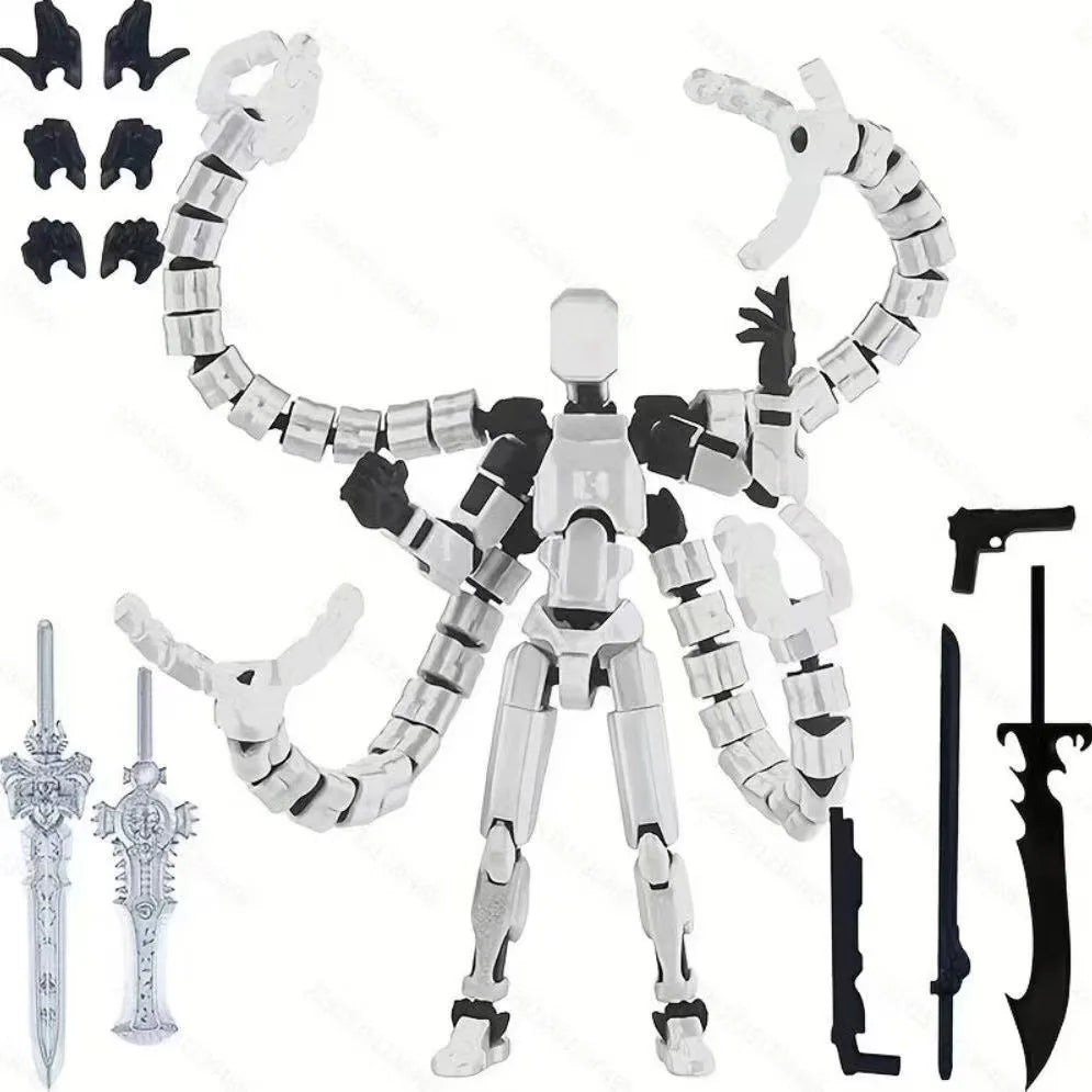 T13 Action Figure 3D Printed Multi-Jointed Movable Titan 13 Lucky Dummy Nova Robot Action Figure Desktop Assembly Completed Gift