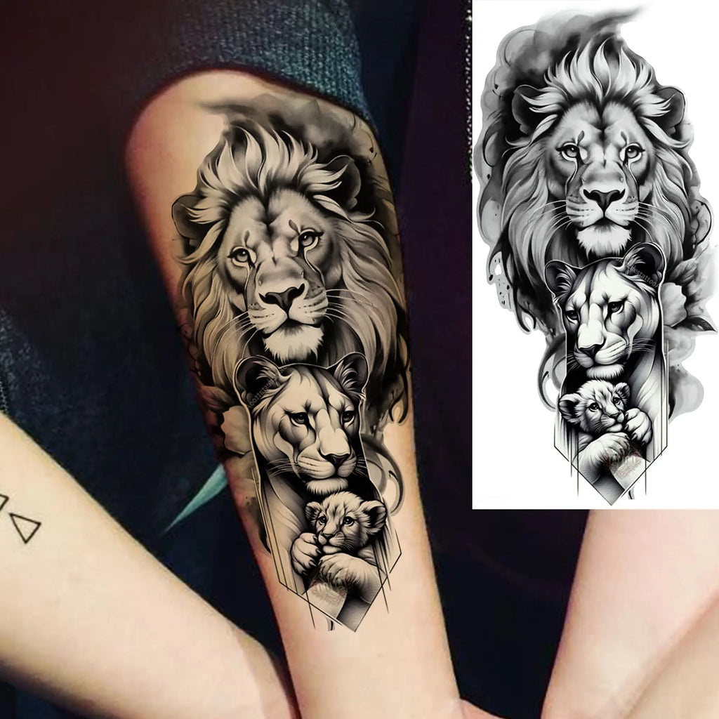 1 Sheet Cobra Snake Dragon Scorpion Temporary Tattoos For Men Women Waterproof Long Lasting Lion Tiger Wolf Fake Tattoo Stickers