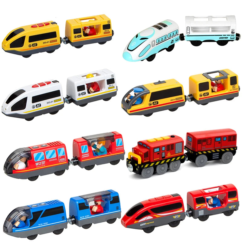 RC Electric Train Set Locomotive Magnetic Train Diecast Slot Toy Fit for Brand Wooden Railway Tracks Toys for Children Gifts Main image