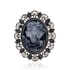Vintage Victorian Design Queen's Cameo Brooch Pin, Antique Wedding Beauty Jewelry Gift, Elegant Style