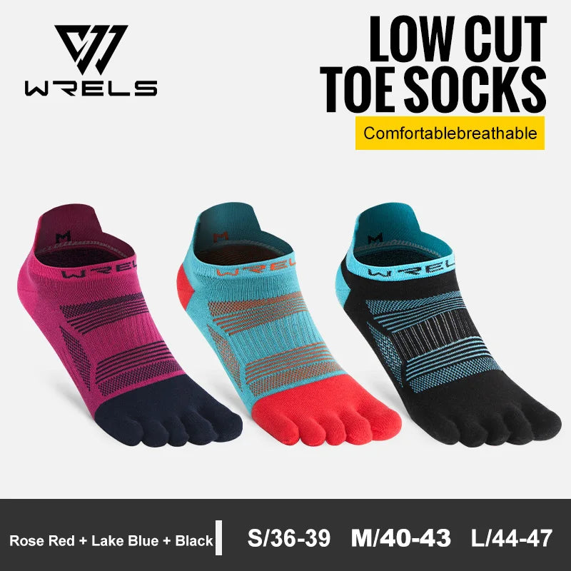WRELS Toe Socks Running Socks for Men Women Athletic Breathable Five Finger Socks High Performance Athletic  Five Toe Socks